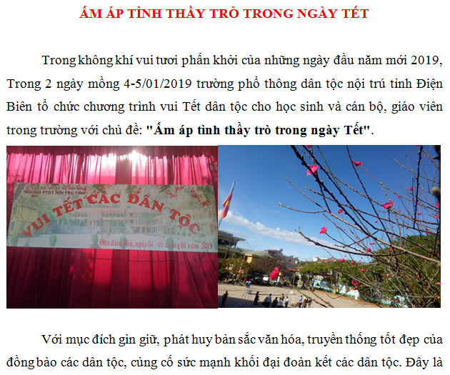 ẤM ÁP TÌNH THẦY TRÒ TRONG NGÀY TẾT 2019