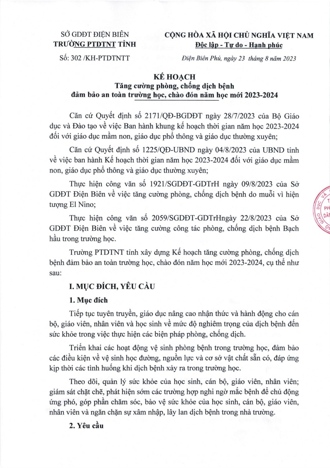 302 kế hoạch phòng chống dịch bệnh đảm bảo an toàn trường học chào đón năm mới page 0001