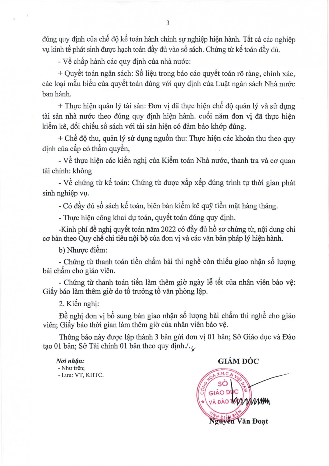 33 KHTC thông báo xét duyệt quyết toán ngân sách page 0003