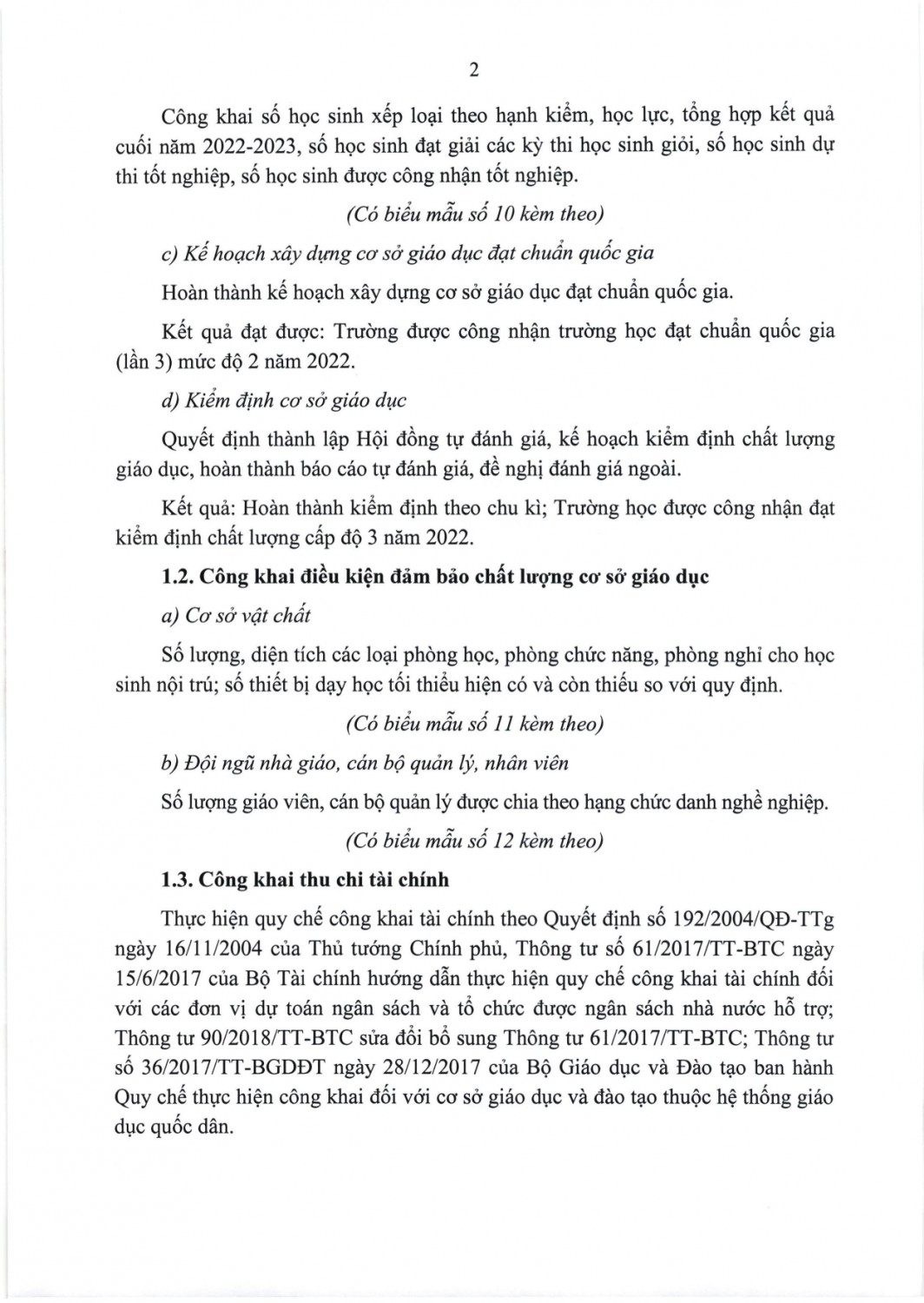 341 bc kết quả thực hiên công khai đối với cơ sở giáo dục năm 2022 2023 page 0002