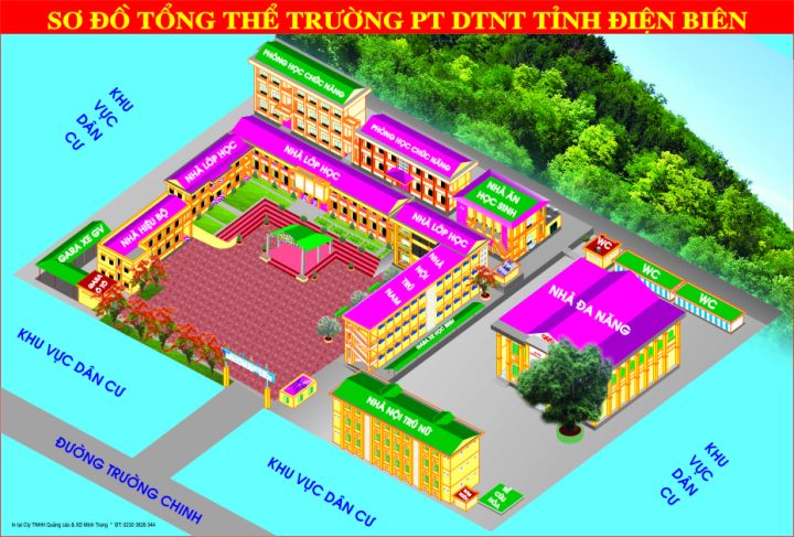 Sơ đồ tổng thể về ngôi Trường PTDTNT THPT tỉnh Điện Biên