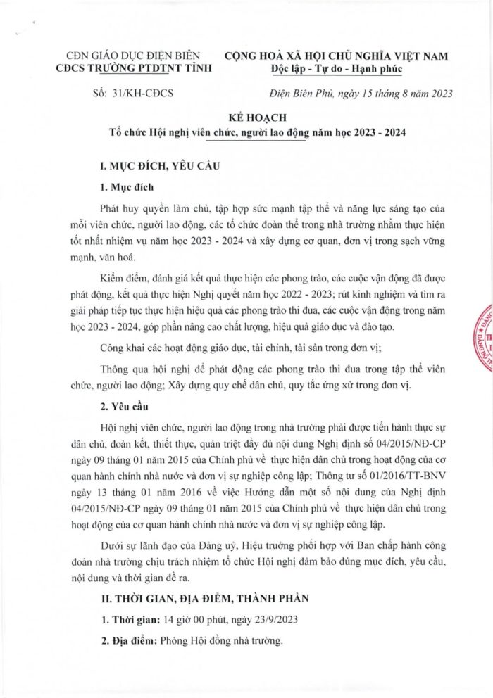31  Kế hoạch hội nghị viên chức người lao động năm học 2023 2024  page 0001