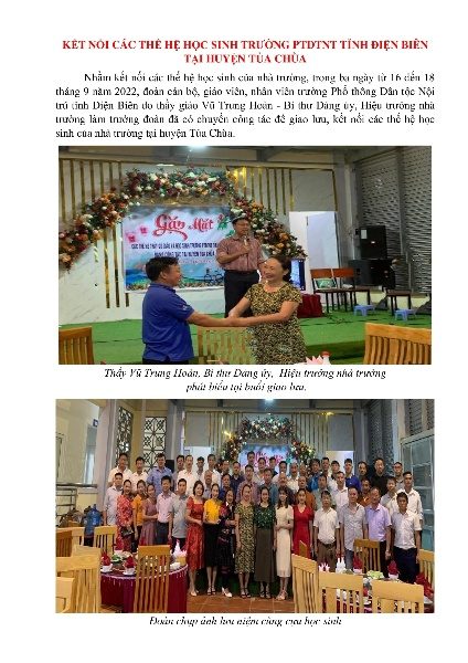 KẾT NỐI CÁC THẾ HỆ HỌC SINH TRƯỜNG PTDTNT TỈNH TẠI HUYỆN TỦA CHÙA