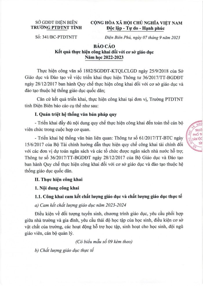 341  bc kết quả thực hiên công khai đối với cơ sở giáo dục năm 2022 2023 page 0001