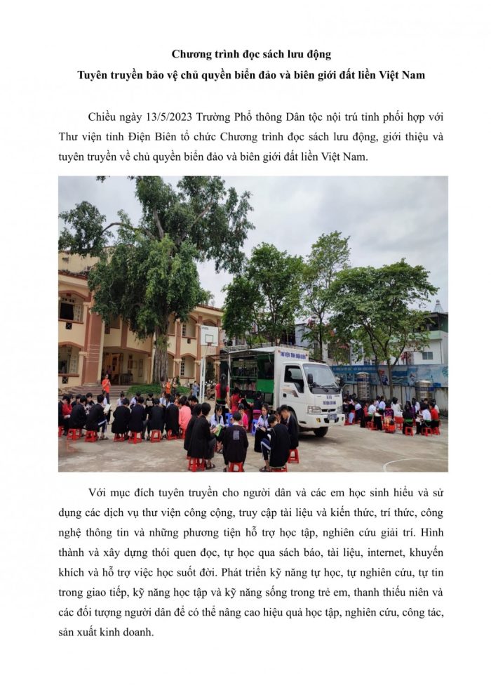 bài viết về chương trình của Thư viện tỉnh 1