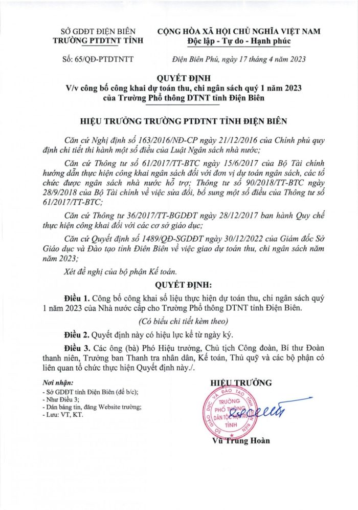 65  qđ công bố công khai dự toán toán, chi ngân sách quý 1 page 0001