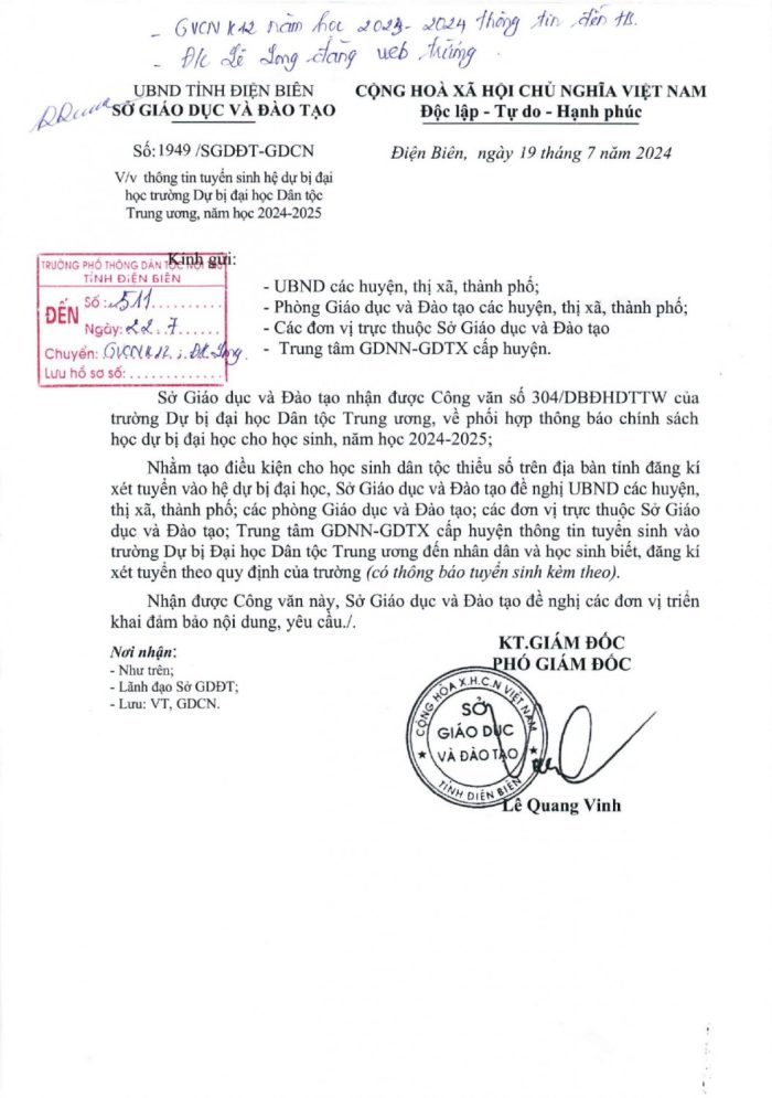 1949  GDCN thông tin tuyển sinh hệ dự bị đại học trường Dự bị đại học dân tộc trung ương page 0001