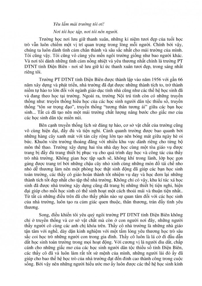 NGÔI TRƯỜNG YÊU DẤU