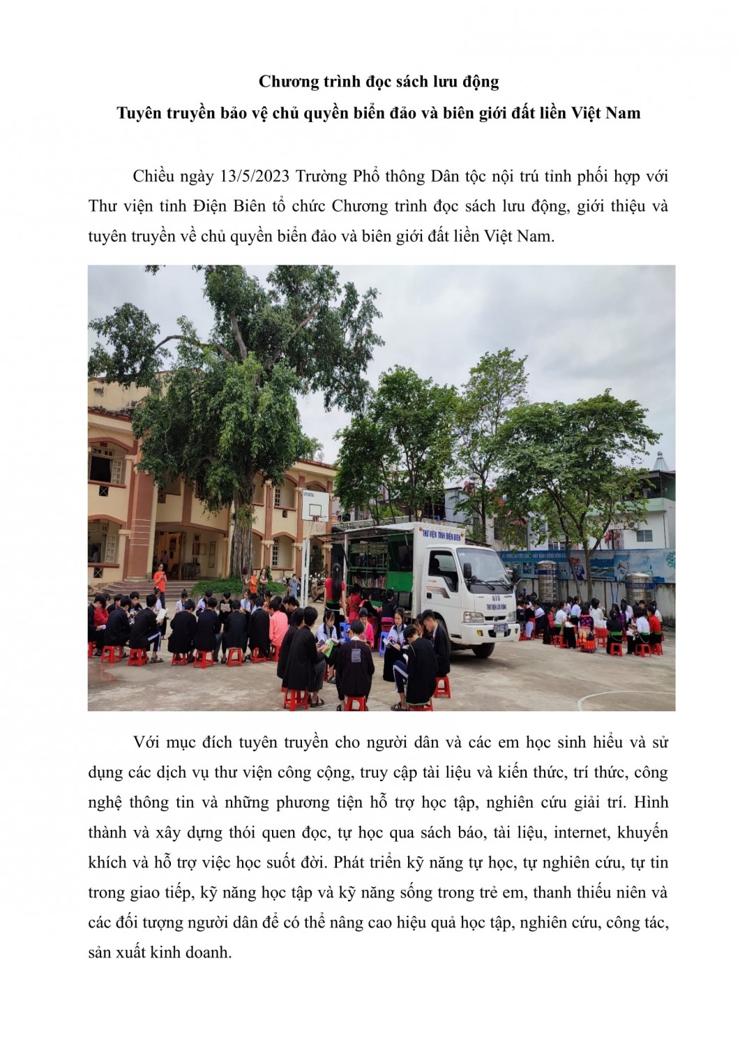 bài viết về chương trình của Thư viện tỉnh 1