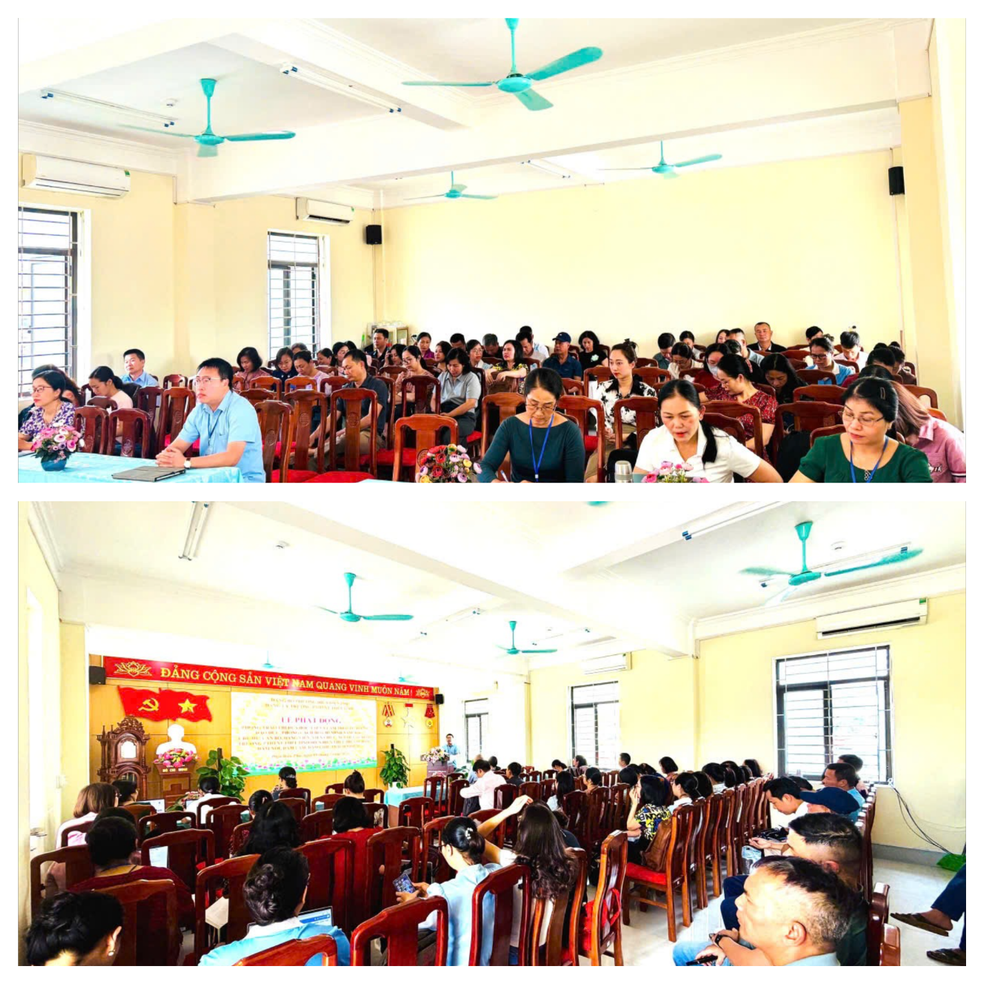 'A group of people in a room

Description automatically generated'