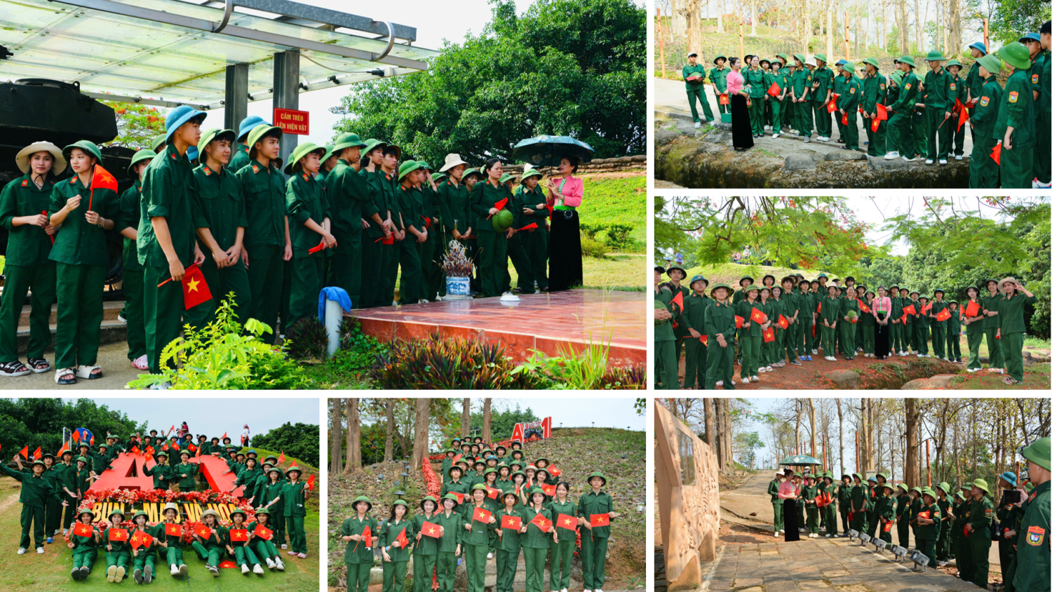 ''A group of people in green uniforms

Description automatically generated''