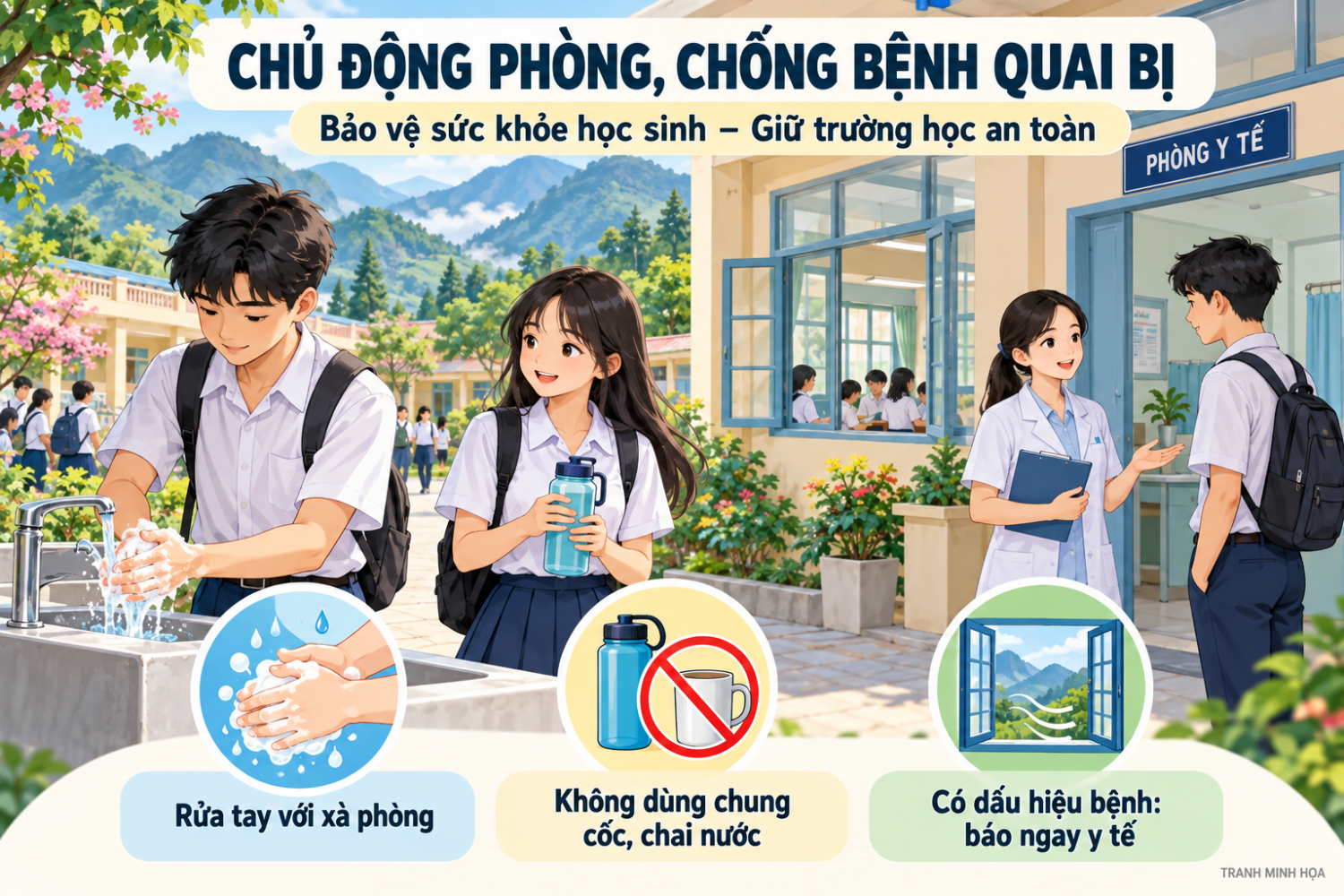 Chủ động phòng, chống bệnh quai bị - chung tay giữ gìn trường học an toàn